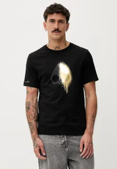 MOOSE KNUCKLES tricou din bumbac Augstine culoarea negru, cu imprimeu, M34MT705G imagine