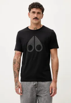 MOOSE KNUCKLES tricou din bumbac Chamblee culoarea negru, cu imprimeu, M35MT751 imagine