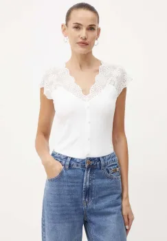Morgan bluza DELOR femei, culoarea bej, neted, DELOR imagine