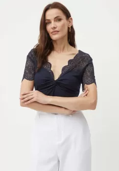 Morgan bluza DENNY femei, culoarea albastru marin, neted, DENNY imagine