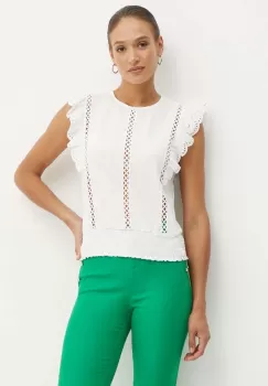 Morgan bluza DILAM femei, culoarea alb, neted, DILAM imagine