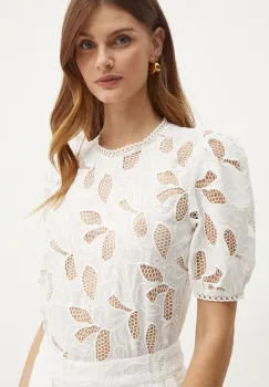 Morgan bluza DROUL femei, culoarea alb, in modele florale, DROUL imagine
