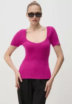Morgan bluza MANIFI femei, culoarea roz, neted, MANIFI imagine