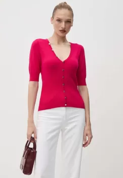 Morgan bluza MANIHI culoarea roz, neted, MANIHI imagine