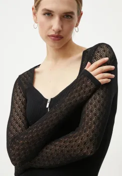 Morgan bluza MBOGOS femei, culoarea negru, neted, MBOGOS imagine