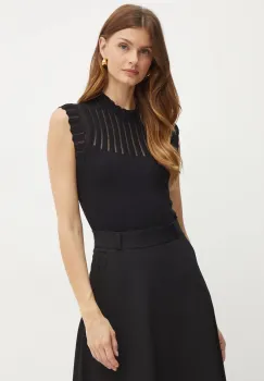 Morgan bluza MSNOW culoarea negru, neted, MSNOW imagine