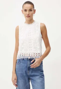 Morgan bluza OLAYA femei, culoarea alb, neted, OLAYA imagine