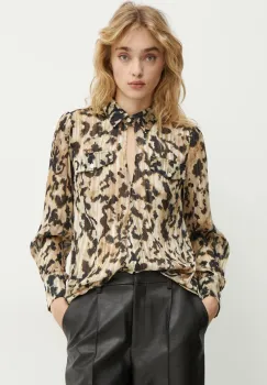 Morgan bluza OLOV.F femei, culoarea bej, cu imprimeu, OLOV.F imagine