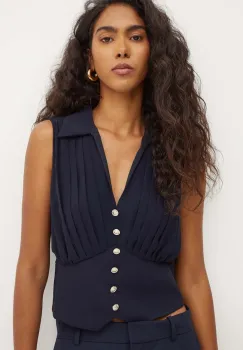Morgan bluza OPLI femei, culoarea albastru marin, neted, OPLI imagine