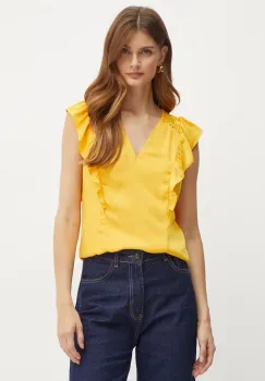 Morgan bluza ORENZO femei, culoarea galben, cu imprimeu, ORENZO imagine