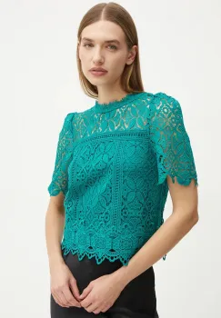 Morgan bluza ORMAY femei, culoarea verde, neted, ORMAY imagine