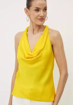 Morgan bluza OSMA femei, culoarea galben, neted, OSMA imagine