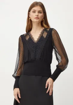Morgan bluza TAGADA femei, culoarea negru, modelator, TAGADA imagine