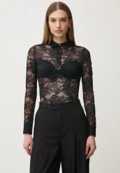 Morgan bluza TELO femei, culoarea negru, modelator, TELO imagine