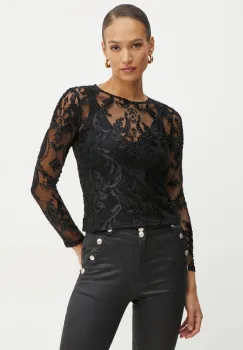 Morgan bluza TENDRE femei, culoarea negru, neted, TENDRE imagine