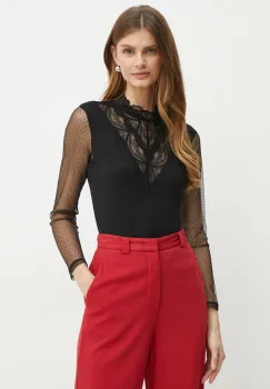 Morgan bluza TGLYDE femei, culoarea negru, neted, TGLYDE imagine