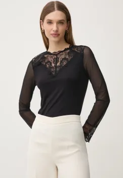 Morgan bluza TIAMO femei, culoarea negru, modelator, TIAMO imagine