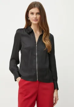 Morgan camasa CEZIP femei, culoarea negru, cu guler clasic, regular, CEZIP imagine