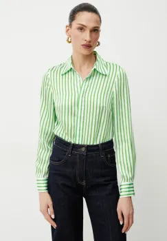 Morgan camasa CHICHI femei, culoarea verde, cu guler clasic, regular, CHICHI imagine