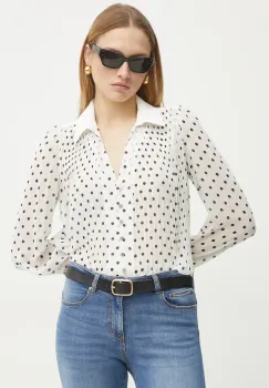 Morgan camasa CPOIS femei, culoarea alb, cu guler clasic, regular, CPOIS imagine