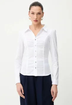 Morgan camasa culoarea alb, cu guler clasic, slim, CARAM1.N imagine