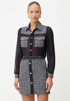 Morgan camasa culoarea bleumarin, cu guler clasic, regular, COSCAR imagine