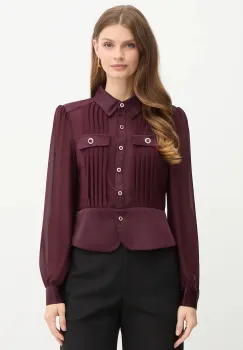 Morgan camasa culoarea bordo, CLOCLO imagine