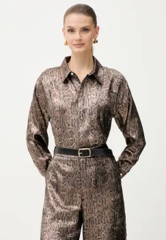 Morgan camasa culoarea maro, cu guler clasic, relaxed, CEBIL.F imagine