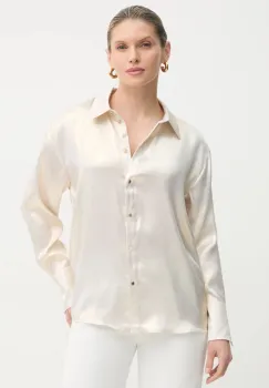 Morgan camasa femei, culoarea auriu, cu guler clasic, relaxed imagine