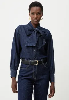 Morgan camasa jeans cu un decolteu legat, regular, CICK imagine