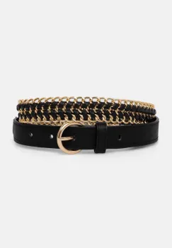 Morgan curea 3TRESSE femei, culoarea negru, 3TRESSE imagine