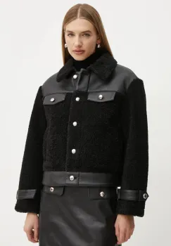 Morgan geaca GSHEEP femei, culoarea negru, de tranzitie, GSHEEP imagine