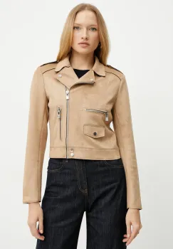Morgan geaca ramones GOUSMI femei, culoarea bej, de tranzitie, GOUSMI imagine