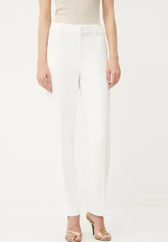 Morgan pantaloni culoarea alb, drept, high waist, PVAPLO imagine