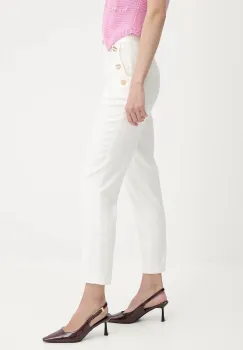 Morgan pantaloni culoarea alb, fason tigareta, medium waist, PKY.F imagine