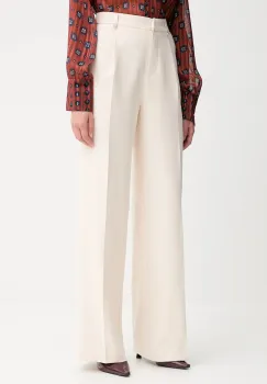 Morgan pantaloni culoarea bej, drept, high waist, PAKA.F imagine