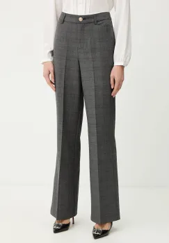 Morgan pantaloni culoarea gri, drept, high waist, PTARY.F imagine