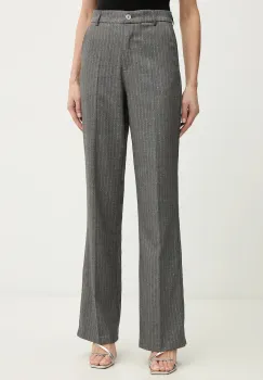 Morgan pantaloni culoarea gri, drept, high waist, PVEPER.F imagine