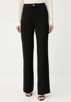Morgan pantaloni culoarea negru, drept, high waist, PSUZO.F imagine