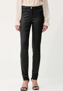 Morgan pantaloni culoarea negru, mulata, high waist, PALAO imagine