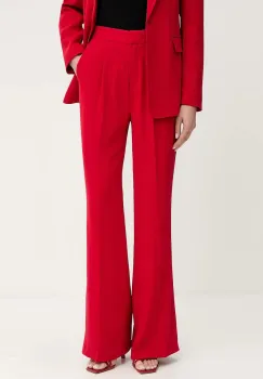 Morgan pantaloni culoarea rosu, drept, high waist, PVESY.F imagine