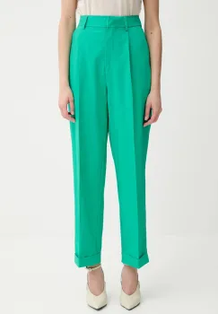 Morgan pantaloni culoarea verde, fason chinos, high waist, PAKOY imagine