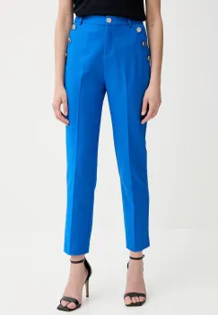 Morgan pantaloni culoarea violet, fason tigareta, medium waist, PKY.F imagine