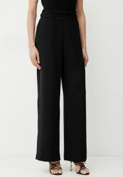 Morgan pantaloni PBIRD femei, culoarea negru, drept, high waist, PBIRD imagine