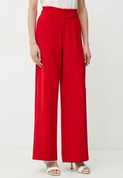 Morgan pantaloni PBIRD femei, culoarea rosu, drept, high waist, PBIRD imagine