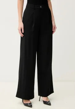 Morgan pantaloni PDION femei, culoarea negru, lat, high waist, PDION imagine