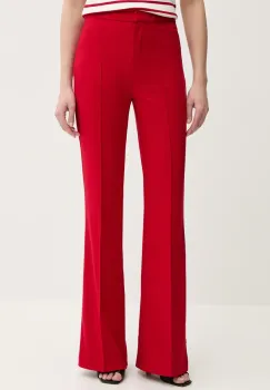Morgan pantaloni PECO.F culoarea rosu, evazati, high waist, PECO.F imagine