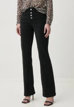 Morgan pantaloni PEMAK femei, culoarea negru, evazati, high waist, PEMAK imagine