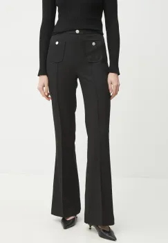 Morgan pantaloni PFLAC.F femei, culoarea negru, evazati, high waist, PFLAC.F imagine