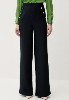 Morgan pantaloni PINO.F culoarea bleumarin, lat, high waist, PINO.F imagine
